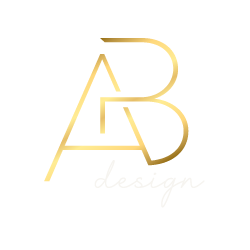ab design logo or et blanc